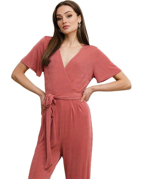 Γυναικεία Κοντομάνικη Ολόσωμη Φόρμα Ροζ RUT-21-01-91 Γυναικεία Κοντομάνικη Ολόσωμη Φόρμα Ροζ RUT-21-01-91