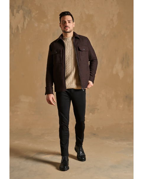 Ανδρικό OverShirt Καφέ No Excess 17410930 Ανδρικό OverShirt Καφέ No Excess 17410930