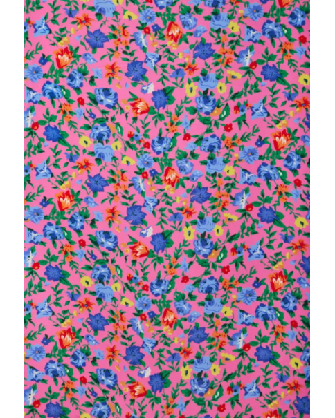 Φλοράλ μίντι φούστα από βισκόζη Funky Buddha FBL011-108-14 Pink Φλοράλ μίντι φούστα από βισκόζη Funky Buddha FBL011-108-14 Pink