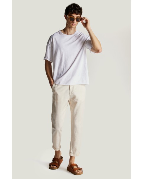 Ανδρικό Λινό Παντελόνι Dirty Laundry Linen Blend Chino Trousers ΠΑΝΤΕΛΟΝΙΑ ΥΦΑΣΜΑ