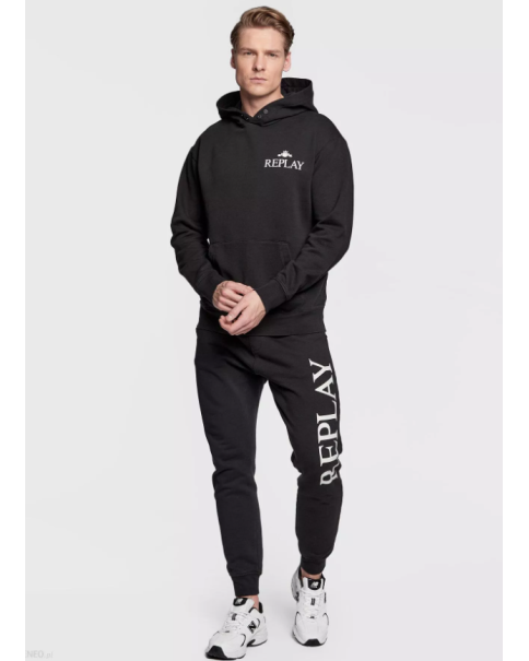 Ανδρικό Μαύρο Φούτερ με κουκούλα Replay M6531 22890P SWEATSHIRTS & HOODIES
