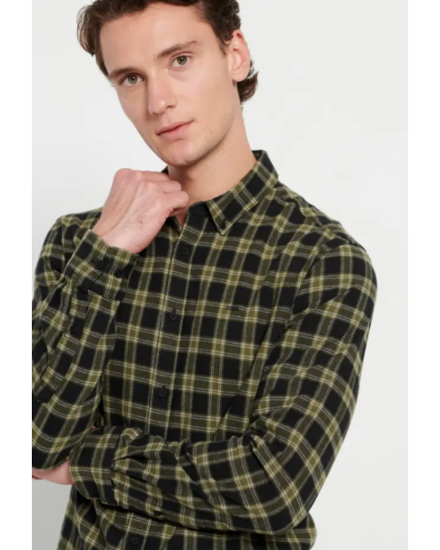 Ανδρικό Πουκάμισο Καρό Funky Buddha FBM008-029-05 ΠΟΥΚΑΜΙΣΑ ΜΑΚΡΥ ΜΑΝΙΚΙ
