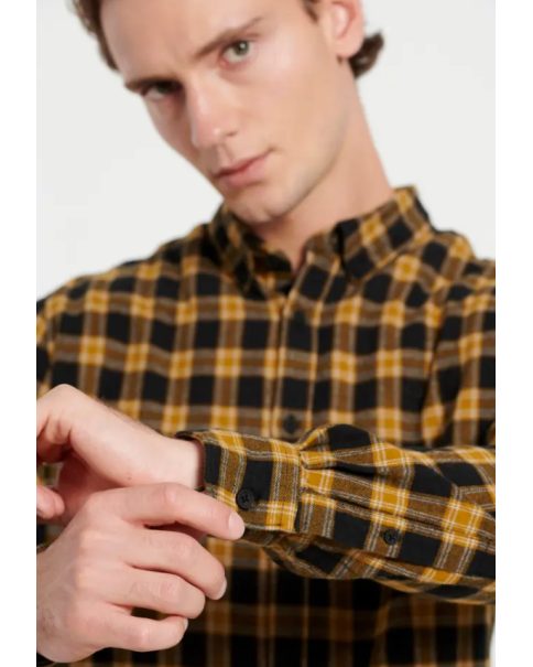 Ανδρικό Πουκάμισο Καρό Funky Buddha FBM008-029-05 ΠΟΥΚΑΜΙΣΑ ΜΑΚΡΥ ΜΑΝΙΚΙ