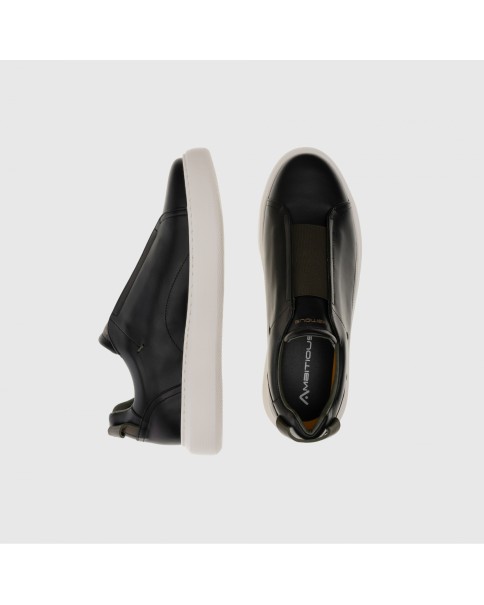 Ανδρικά Δερμάτινα Slip-On Παπούτσια AMBITIOUS 10441B-4848AM CASUAL-SNEAKERS