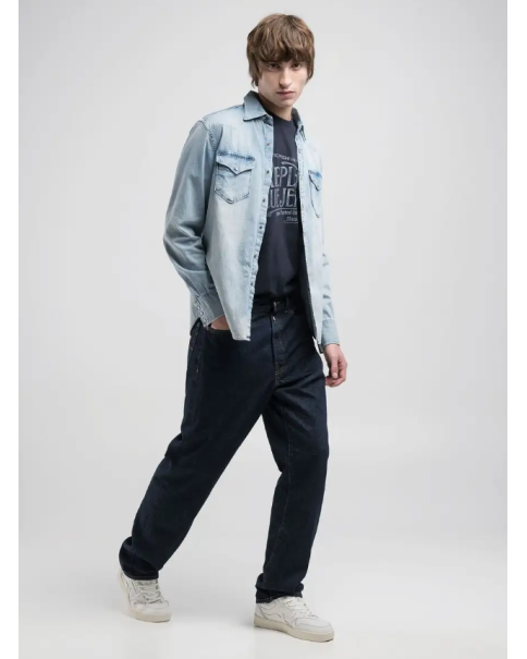 Ανδρικό Jean Πουκάμισο Replay M4981C 26C 82A ΠΟΥΚΑΜΙΣΑ ΜΑΚΡΥ ΜΑΝΙΚΙ