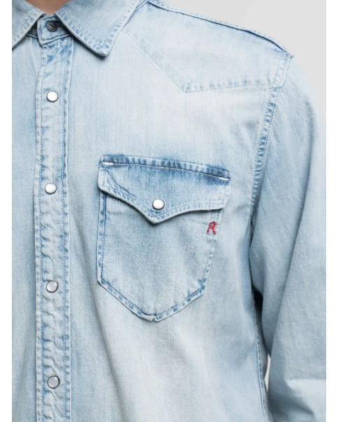 Ανδρικό Jean Πουκάμισο Replay M4981C 26C 82A ΠΟΥΚΑΜΙΣΑ ΜΑΚΡΥ ΜΑΝΙΚΙ