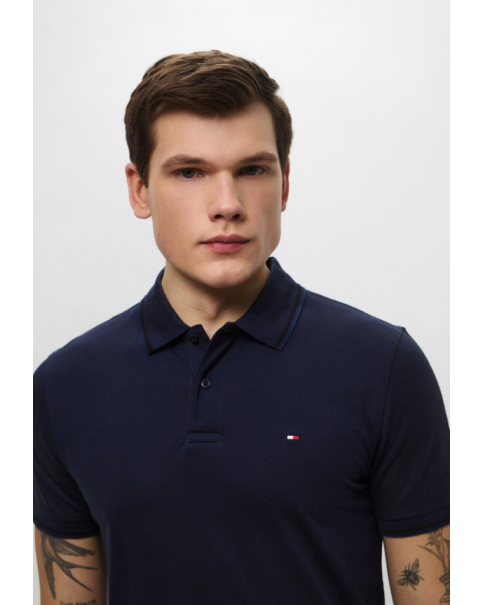 Ανδρική Μπλούζα Πόλο Tommy Hilfiger MW0MW37522 Preppy Σκούρο Μπλέ ΜΠΛΟΥΖΕΣ POLO