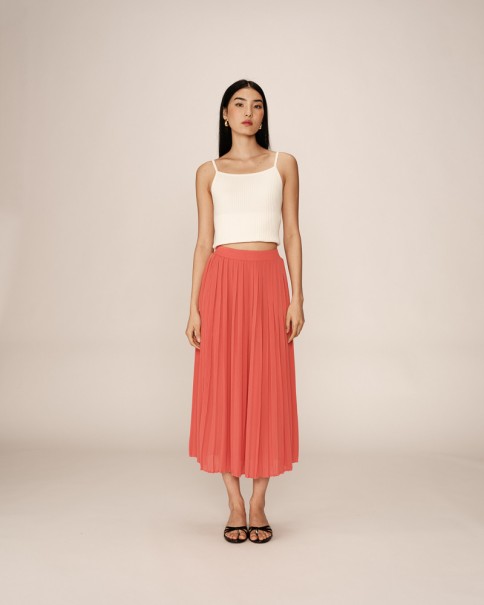 Φούστα Grace & Mila Plisse Coral Φούστα Grace & Mila Plisse Coral