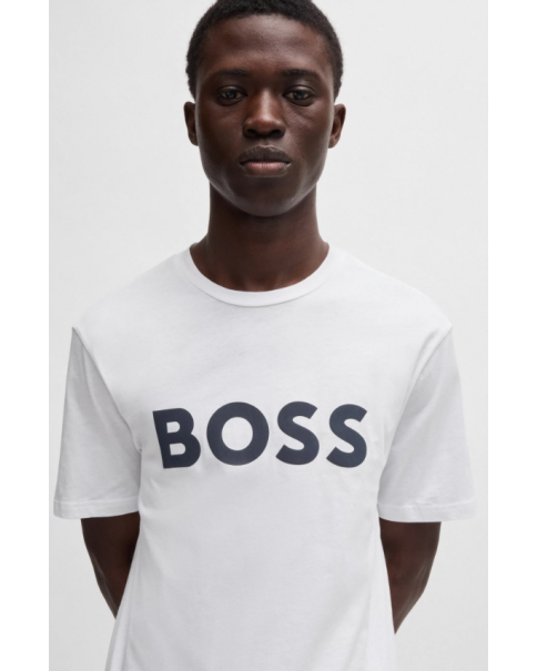 Ανδρικό BOSS T-shirt Thinking1 50481923 100 WH/BL T-SHIRTS Ανδρικό BOSS T-shirt Thinking1 50481923 100 WH/BL T-SHIRTS