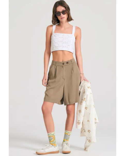 Γυναικεία Βερμούδα Funky Buddha FBL011-102-03 Oregano Γυναικεία Βερμούδα Funky Buddha FBL011-102-03 Oregano