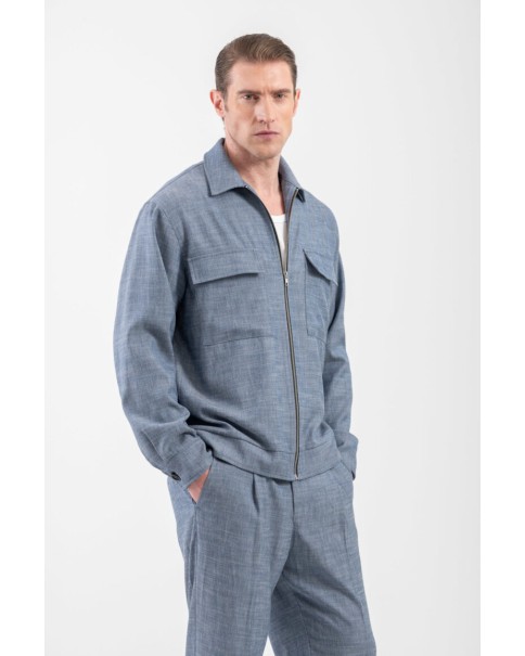 Ανδρικό Overshirt με zip Vittorio 300-25-Andora Denim Ανδρικό Overshirt με zip Vittorio 300-25-Andora Denim