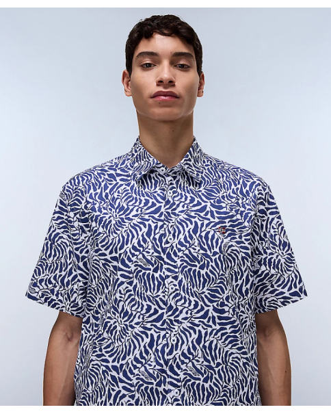 Ανδρικό Print Πουκάμισο Napapijri G-Ronge NP0A4IDLFEC1 ΠΟΥΚΑΜΙΣΑ ΚΟΝΤΟ ΜΑΝΙΚΙ