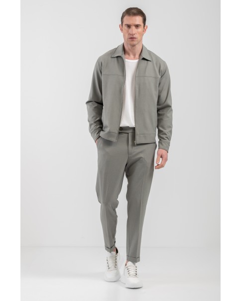 Ανδρικό Overshirt με zip Vittorio 300-25-Parma Olive OVERSHIRT