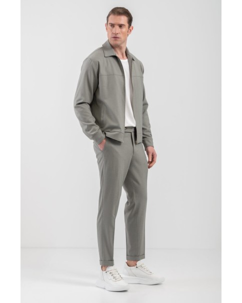 Ανδρικό Overshirt με zip Vittorio 300-25-Parma Olive OVERSHIRT