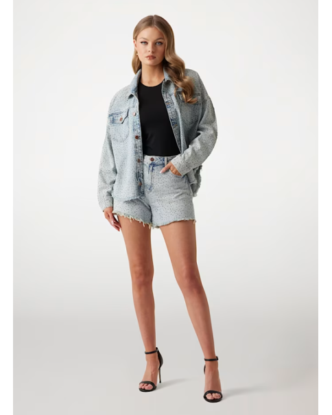 Γυναικείο Denim Πουκάμισο Guess διακοσμημένο με στρας W5GN90D5LQ2 ΠΟΥΚΑΜΙΣΑ Γυναικείο Denim Πουκάμισο Guess διακοσμημένο με στρας W5GN90D5LQ2 ΠΟΥΚΑΜΙΣΑ