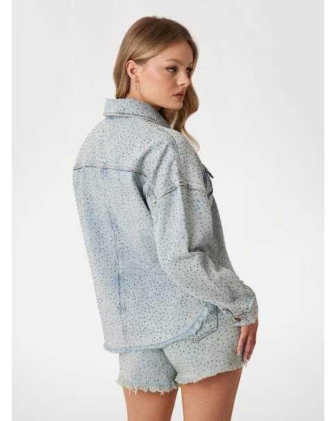 Γυναικείο Denim Πουκάμισο Guess διακοσμημένο με στρας W5GN90D5LQ2 ΠΟΥΚΑΜΙΣΑ Γυναικείο Denim Πουκάμισο Guess διακοσμημένο με στρας W5GN90D5LQ2 ΠΟΥΚΑΜΙΣΑ