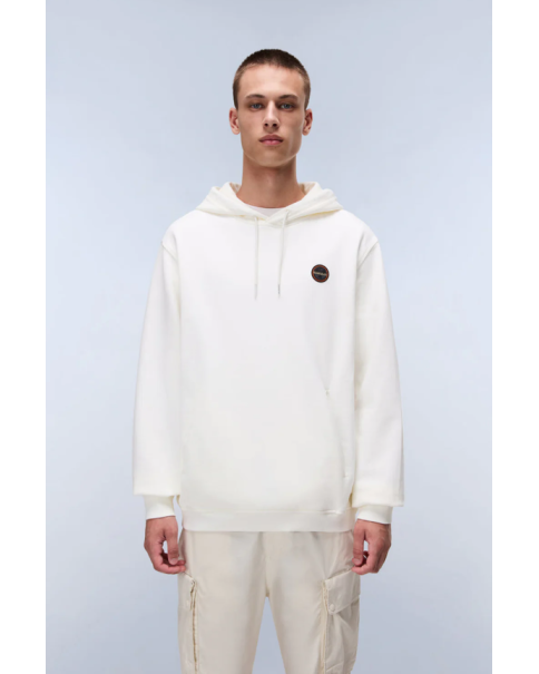 Ανδρικό Φούτερ με κουκούλα NAPAPIJRI B-BADGE NP0A891L201 White SWEATSHIRTS & HOODIES