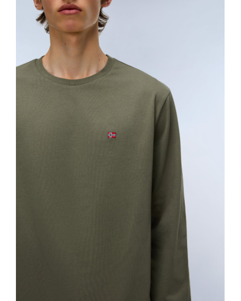 Ανδρική Μπλούζα Μακρυμάνικη Napapijri SALIS NP0A4HN7G0A1 Tea Leaf T-SHIRTS LONG SLEEVE