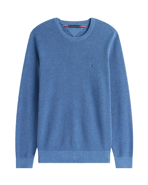 Ανδρικό Βαμβακερό Πλεκτό Tommy Hilfiger MW0MW36347 Petrol Blue KNITWEAR Ανδρικό Βαμβακερό Πλεκτό Tommy Hilfiger MW0MW36347 Petrol Blue KNITWEAR