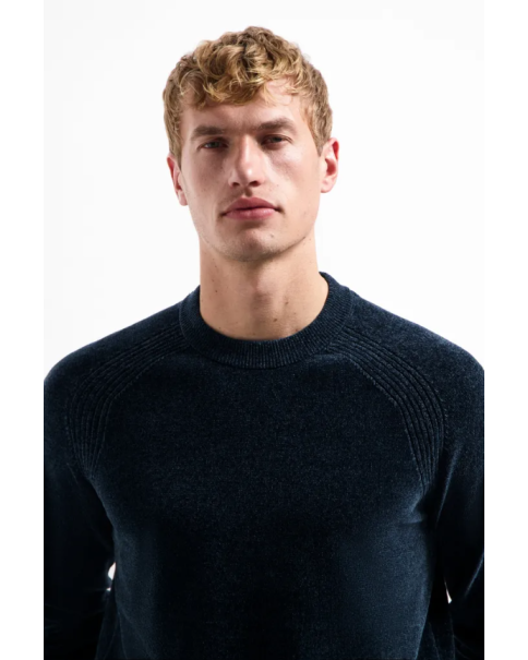 Ανδρικό Σενίλ ΠουλόβερNo Excess 29210950 Navy ΠΛΕΚΤΑ