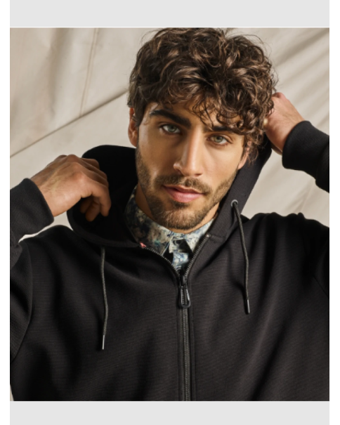 Ανδρικό Ζακέτα Φούτερ No Excess 22101101 Black ΖΑΚΕΤΕΣ