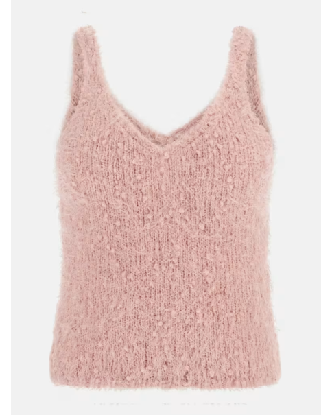 Γυναικεία Χνουδωτό πλεκτό αμάνικο τοπ Guess W5BR20Z3OX2