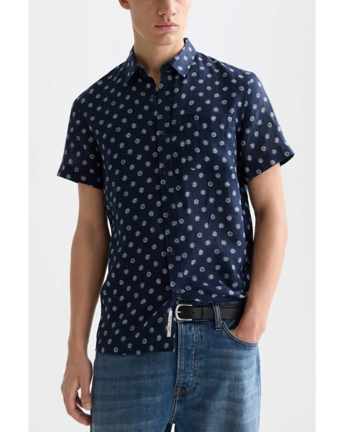 Ανδρικό Λινό Πουκάμισο Print SCOTCH & SODA 183055 401 