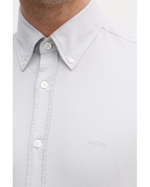 Ανδρικό Πουκάμισο BOSS Rickert_M 50553001 053 Pastel Grey ΠΟΥΚΑΜΙΣΑ ΜΑΚΡΥ ΜΑΝΙΚΙ