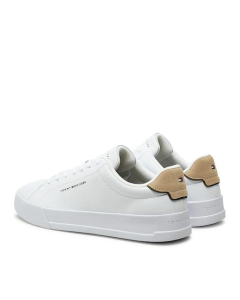 Ανδρικά Λευκά Δερμάτινα Sneakers Tommy Hilfiger FM0FM05367 CASUAL-SNEAKERS