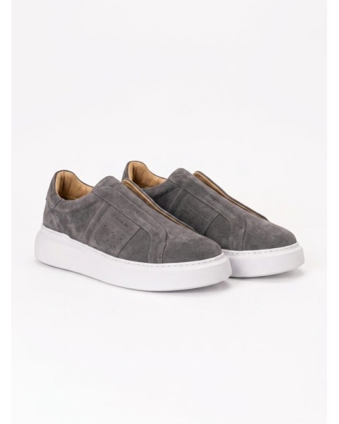 Ανδρικά Δερμάτινα Sneakers Light Grey Fenomilano 2540 Ανδρικά Δερμάτινα Sneakers Light Grey Fenomilano 2540