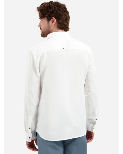 Ανδρικό Linen Πουκάμισο No Excess 31470213sn Sky/White ΠΟΥΚΑΜΙΣΑ ΜΑΚΡΥ ΜΑΝΙΚΙ