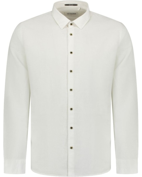Ανδρικό Linen Πουκάμισο No Excess 31470213sn Sky/White ΠΟΥΚΑΜΙΣΑ ΜΑΚΡΥ ΜΑΝΙΚΙ