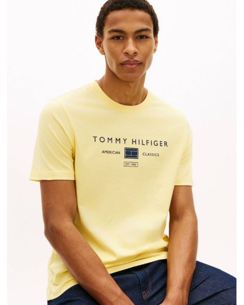 Ανδρικό T-Shirt Tommy Hilfiger MW0MW42365 Desert/Citronella T-SHIRTS