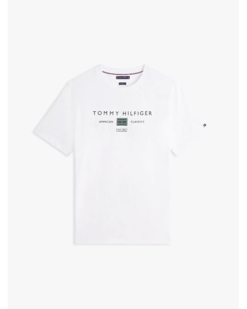 Ανδρικό T-Shirt Tommy Hilfiger MW0MW42365 White/Black/Blue Orbit T-SHIRTS