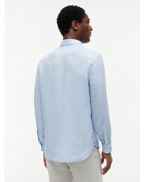 Ανδρικό Λινό Πουκάμισο Tommy Hilfiger MW0MW41530 Breezy Blue/White LONG SLEEVE SHIRTS