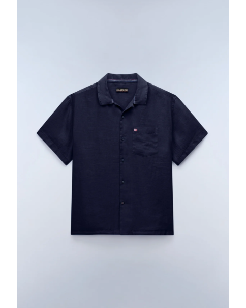 Ανδρικό Λινό Πουκάμισο Napapijri G-Linen NP0A4G5UB9A1 SHORT SLEEVE SHIRTS Ανδρικό Λινό Πουκάμισο Napapijri G-Linen NP0A4G5UB9A1 SHORT SLEEVE SHIRTS