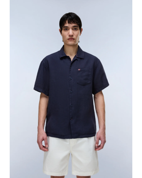 Ανδρικό Λινό Πουκάμισο Napapijri G-Linen NP0A4G5UB9A1 SHORT SLEEVE SHIRTS Ανδρικό Λινό Πουκάμισο Napapijri G-Linen NP0A4G5UB9A1 SHORT SLEEVE SHIRTS