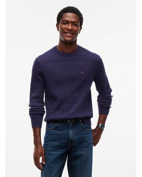 Ανδρικό Cotton Πλεκτό Tommy Hilfiger MW0MW33132 Purple KNITWEAR