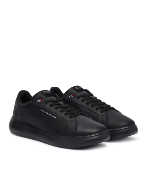 Ανδρικά Μαύρα Δερμάτινα Sneaker Tommy Hilfiger FM0FM06000 CASUAL-SNEAKERS Ανδρικά Μαύρα Δερμάτινα Sneaker Tommy Hilfiger FM0FM06000 CASUAL-SNEAKERS