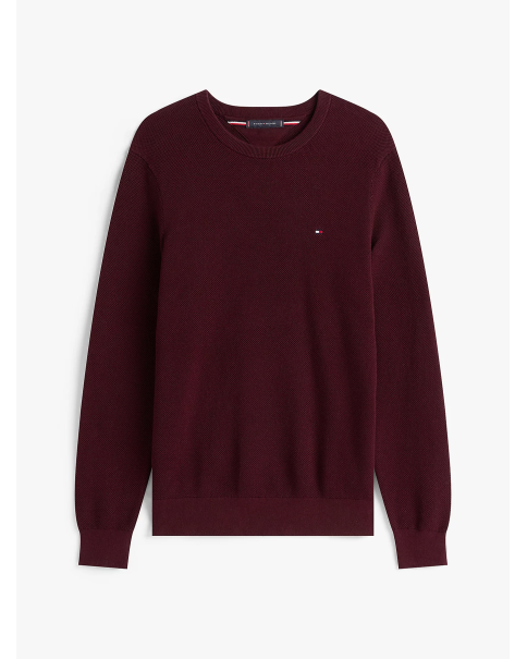Ανδρικό Βαμβακερό Πλεκτό Tommy Hilfiger MW0MW36347 Burgundy Ανδρικό Βαμβακερό Πλεκτό Tommy Hilfiger MW0MW36347 Burgundy