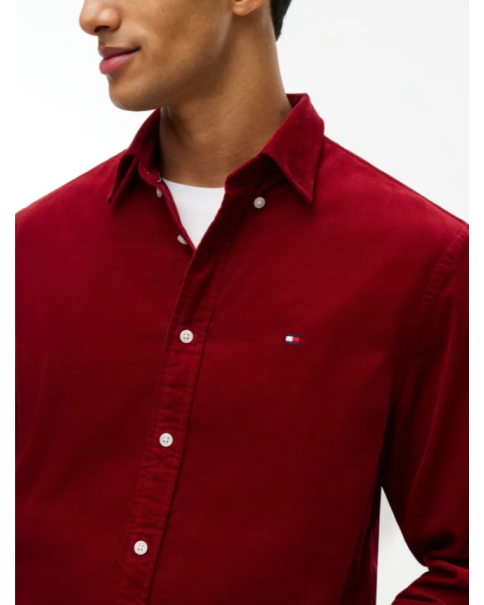 Ανδρικό Πουκάμισο Κοτλέ Tommy Hilfiger MW0MW40486 Autumn Red ΠΟΥΚΑΜΙΣΑ ΜΑΚΡΥ ΜΑΝΙΚΙ