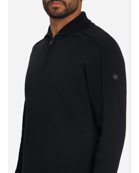Ανδρικό Πουλόβερ Half Zip No Excess 33210920 Black ΠΛΕΚΤΑ Ανδρικό Πουλόβερ Half Zip No Excess 33210920 Black ΠΛΕΚΤΑ