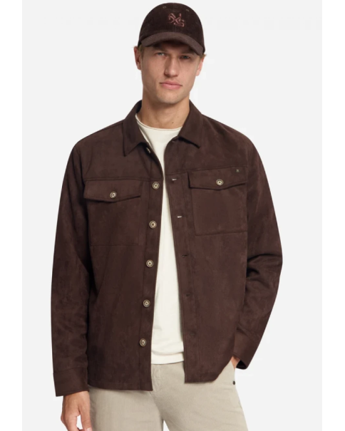 Ανδρικό Suede OverShirt No Excess 33510903sn Dark Brown Ανδρικό Suede OverShirt No Excess 33510903sn Dark Brown
