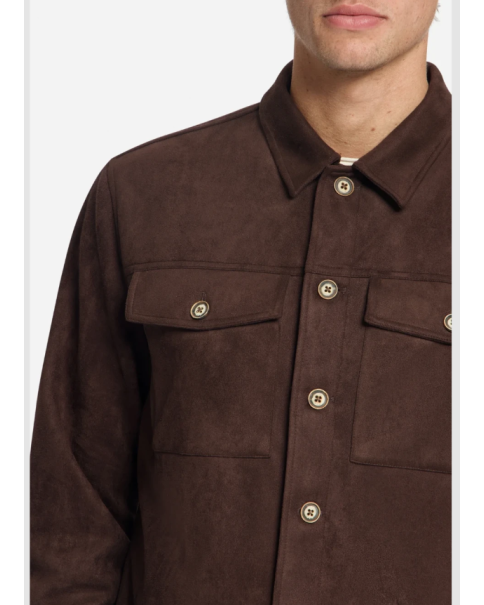 Ανδρικό Suede OverShirt No Excess 33510903sn Dark Brown OVERSHIRT Ανδρικό Suede OverShirt No Excess 33510903sn Dark Brown OVERSHIRT