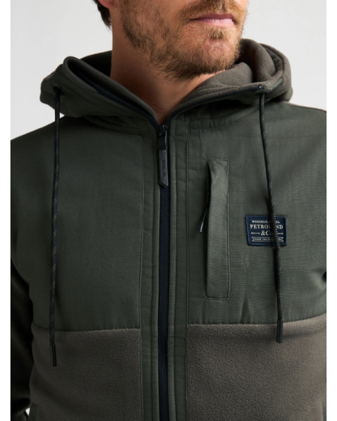 Ανδρική Ζακέτα FLEECE Petrol M-3060-SWH331 Ανδρική Ζακέτα FLEECE Petrol M-3060-SWH331
