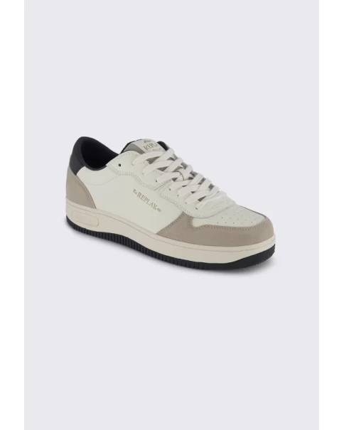 Ανδρικά White/Beige Sneakers Replay RZ3G0046L CASUAL-SNEAKERS Ανδρικά White/Beige Sneakers Replay RZ3G0046L CASUAL-SNEAKERS