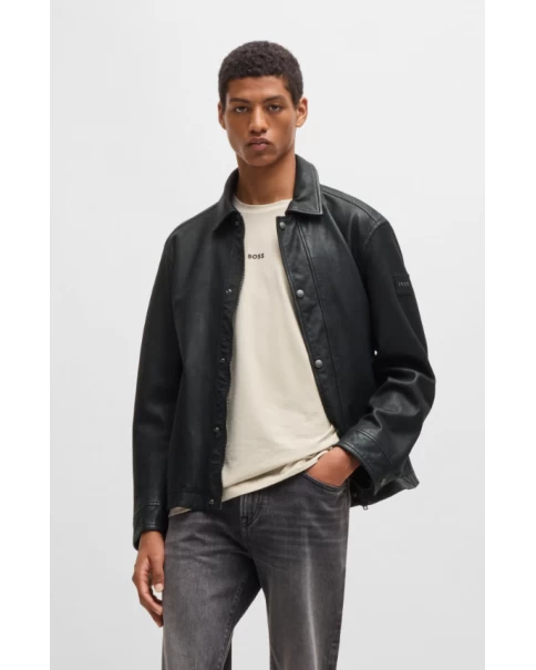 Ανδρικό Δερμάτινο Jacket Boss Jericho 50522241 ΔΕΡΜΑΤΙΝΑ JACKET