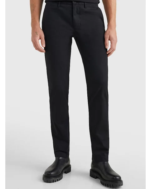 Men's Black Chino Pants Tommy Hilfiger Bleecker MW0MW26619 TROUSERS Men's Black Chino Pants Tommy Hilfiger Bleecker MW0MW26619 TROUSERS