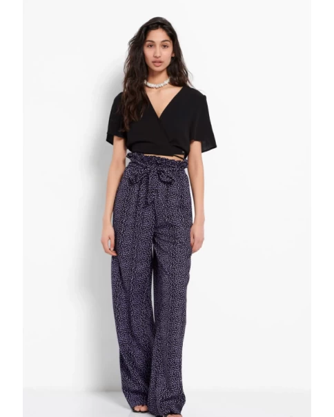 Γυναικεία Wide leg εμπριμέ παντελόνα με ελαστική μέση Funky Buddha FBL007-120-02 Γυναικεία Wide leg εμπριμέ παντελόνα με ελαστική μέση Funky Buddha FBL007-120-02