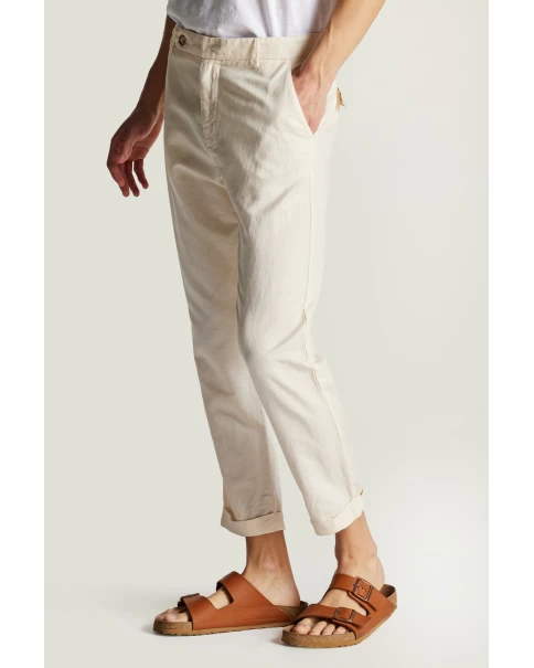 Ανδρικό Λινό Παντελόνι Dirty Laundry Linen Blend Chino Trousers Ανδρικό Λινό Παντελόνι Dirty Laundry Linen Blend Chino Trousers